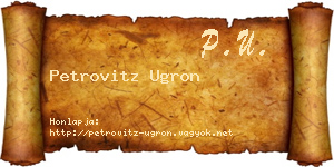 Petrovitz Ugron névjegykártya